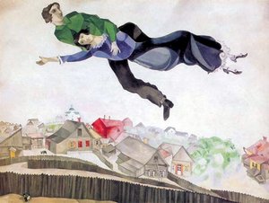 Марк Шагал, "Над городом", 1914-1918 гг.